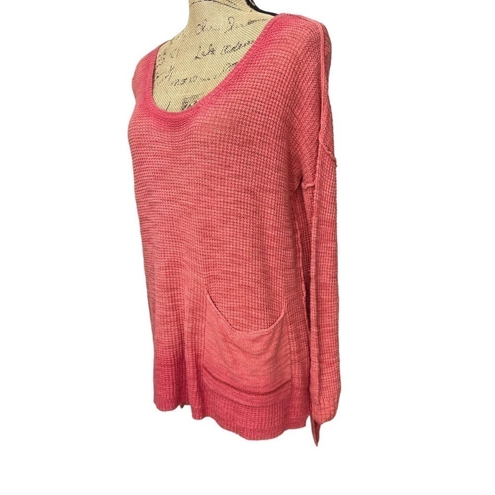 Anthropologie Moth Ombre Thermal Sweater Pocket Tunic Top Size Small - Picture 6 of 16
